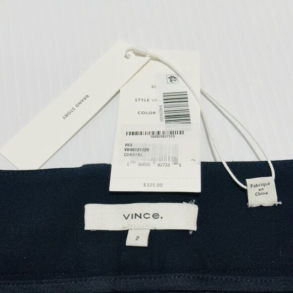 Vince Cigarette Pants Women's 2 Coastal Blue Stretch High-Rise Cropped NWT $325 - Picture 9 of 14